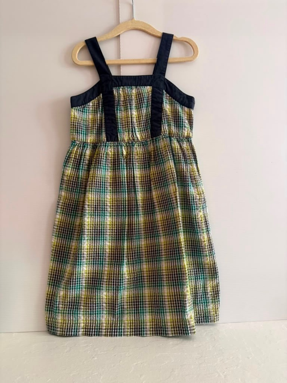 Tea Collection Seongsan Plaid Seersucker Tank Dress | size 5T